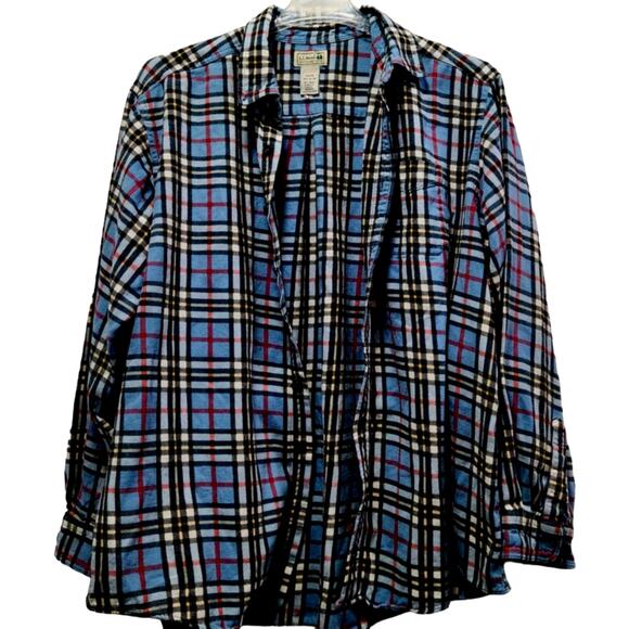 L.L.Bean Men's Flannel Blue/Multi Plaid Button-up/down Long-Sleeve Shirt Sz XXL - Picture 3 of 9